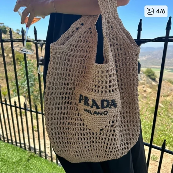 Raffia Crochet Beach Bag - Picture 4 of 4